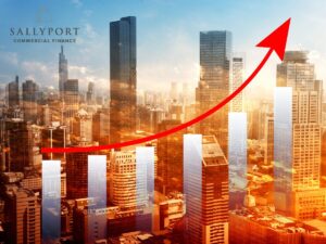 when-to-scale-blog-feature-image-graph-with-upwards-arrow-over-city